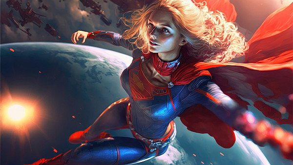 Supergirl Flying In Space - hdwallpaper4k