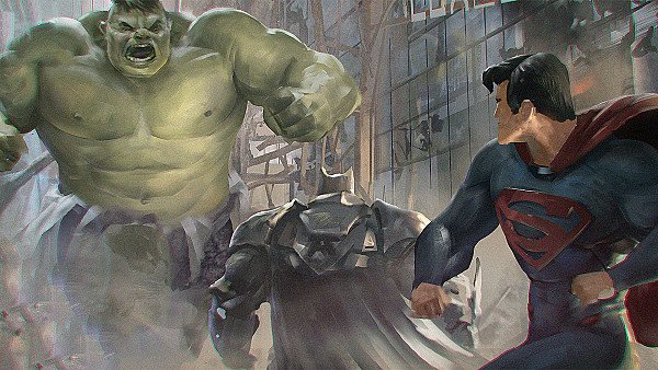 Superman And Batman Vs Hulk Artwork - hdwallpaper4k