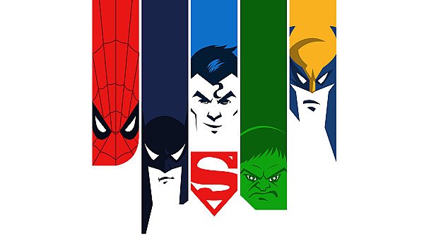 Superman Batman Hulk Spiderman Wolverine 4k Minimalism - hdwallpaper4k