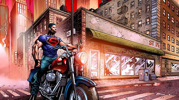 Superman On A Motorcycle - hdwallpaper4k