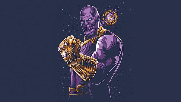 Thanos With Gauntlet Minimalism 4k - hdwallpaper4k