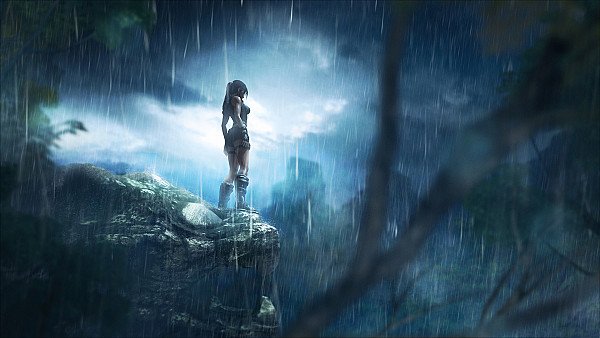 Tomb Raider Lara Croft Rain Game wallpaper