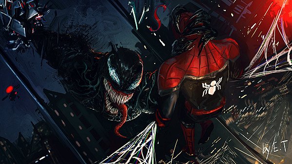 Venom And Spiderman Art - hdwallpaper4k