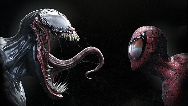 Venom And Spiderman Faceoff - hdwallpaper4k