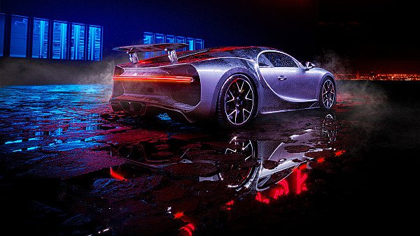 Wet Bugatti Chiron - hdwallpaper4k