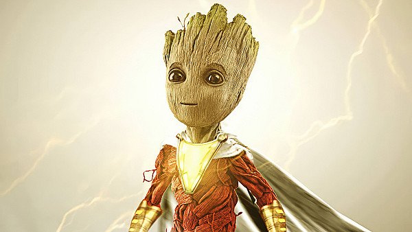 What If Baby Groot As Shazam - hdwallpaper4k