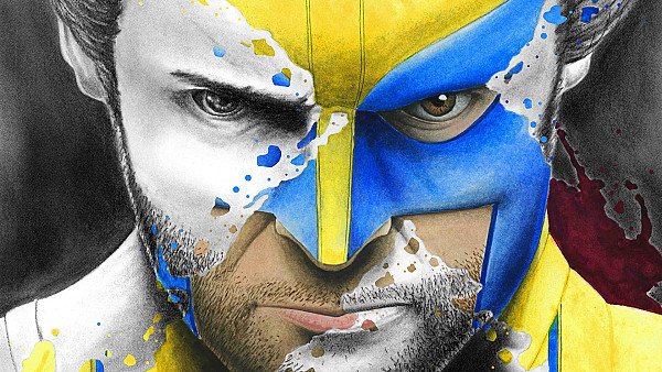 Wolverine Splatter Portrait 5k wallpaper