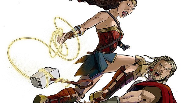 Wonder Woman Defeating Thor - hdwallpaper4k