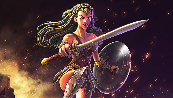 Wonder Woman Sword And Shield 4k - hdwallpaper4k