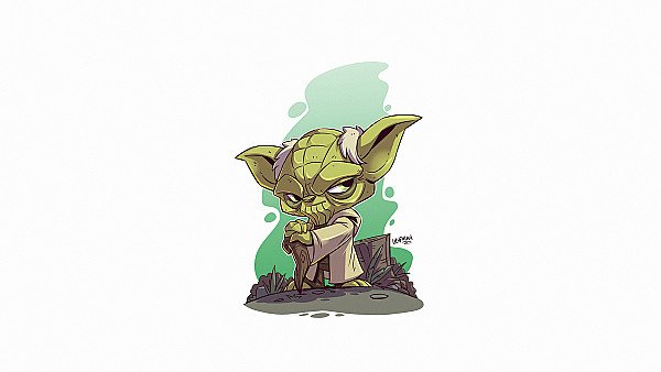 Yoda Star Wars Minimal White 4k - hdwallpaper4k