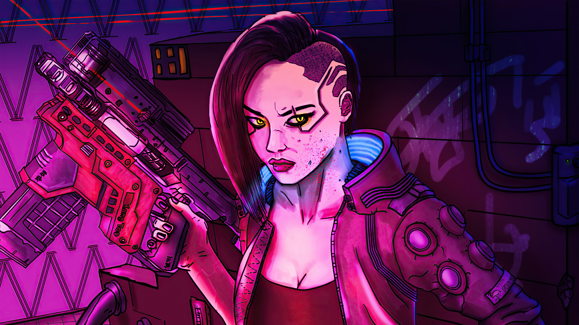 V Character Cyberpunk Girl 5k Wallpaper