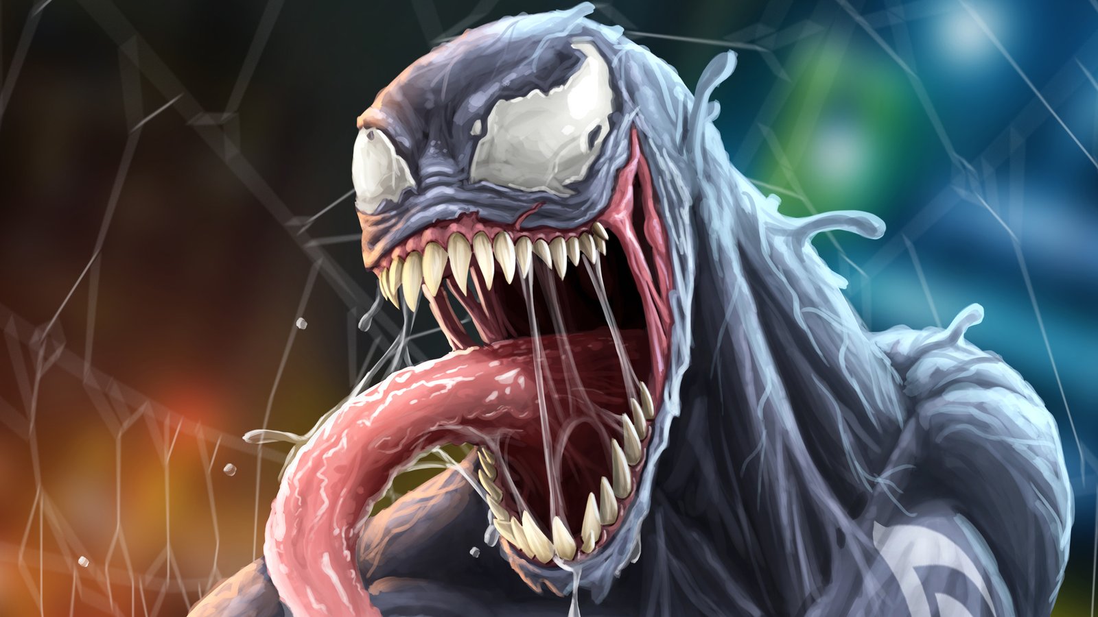 Venom Closeup Face Artwork 4k Wallpaper