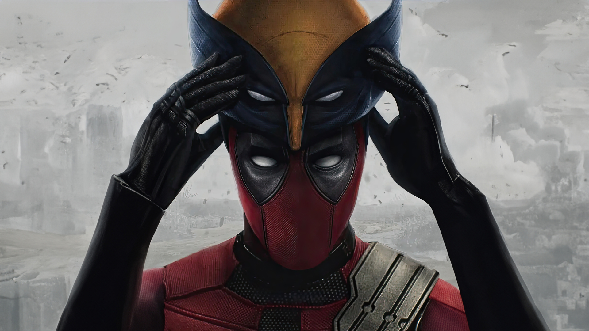 Wolverine And Deadpool Mask Off Wallpaper