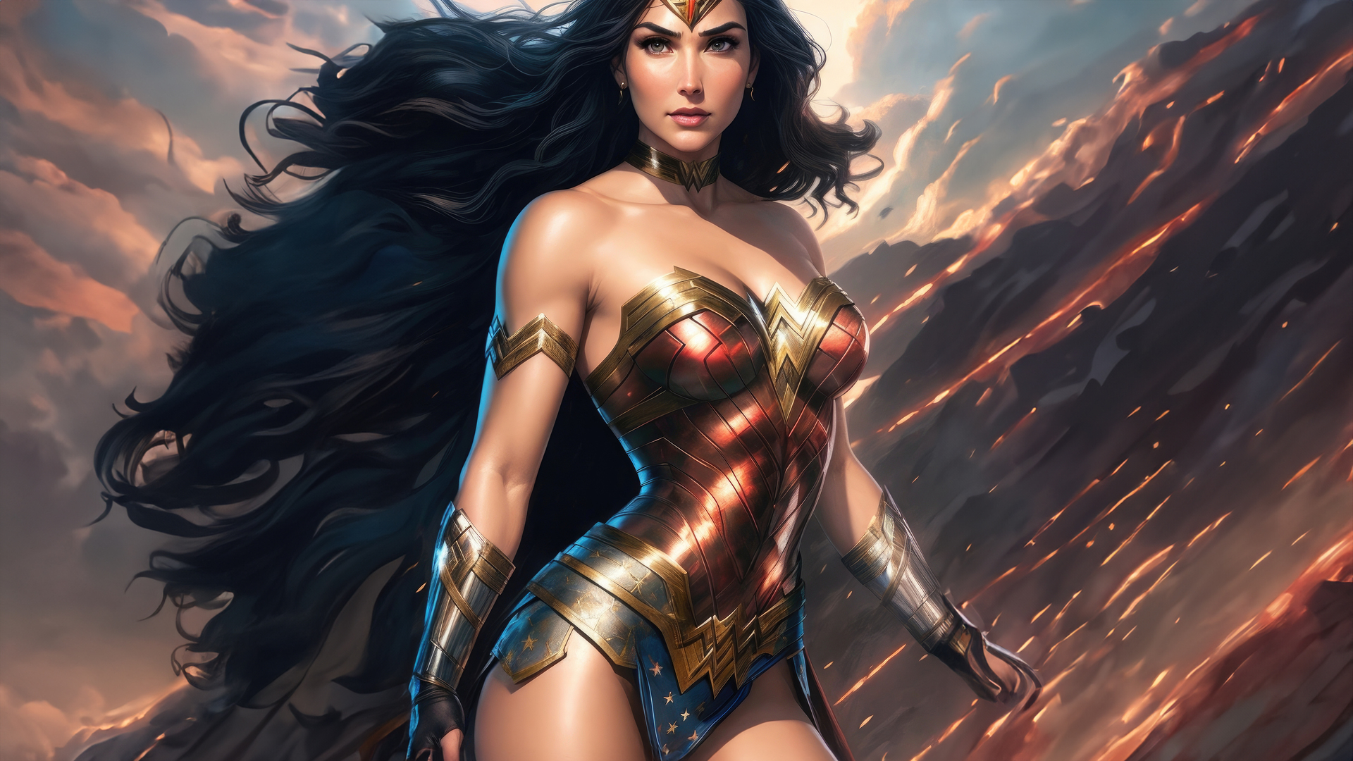 Wonder Woman Digital Interpretation Wallpaper