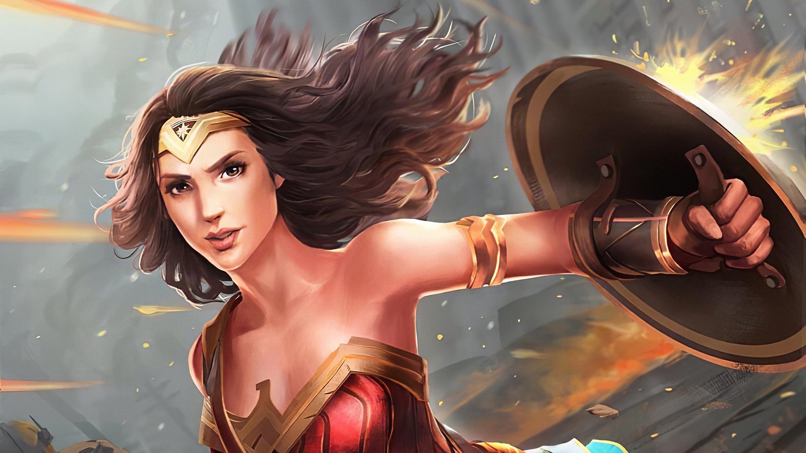 Wonder Woman Shield Art New Wallpaper